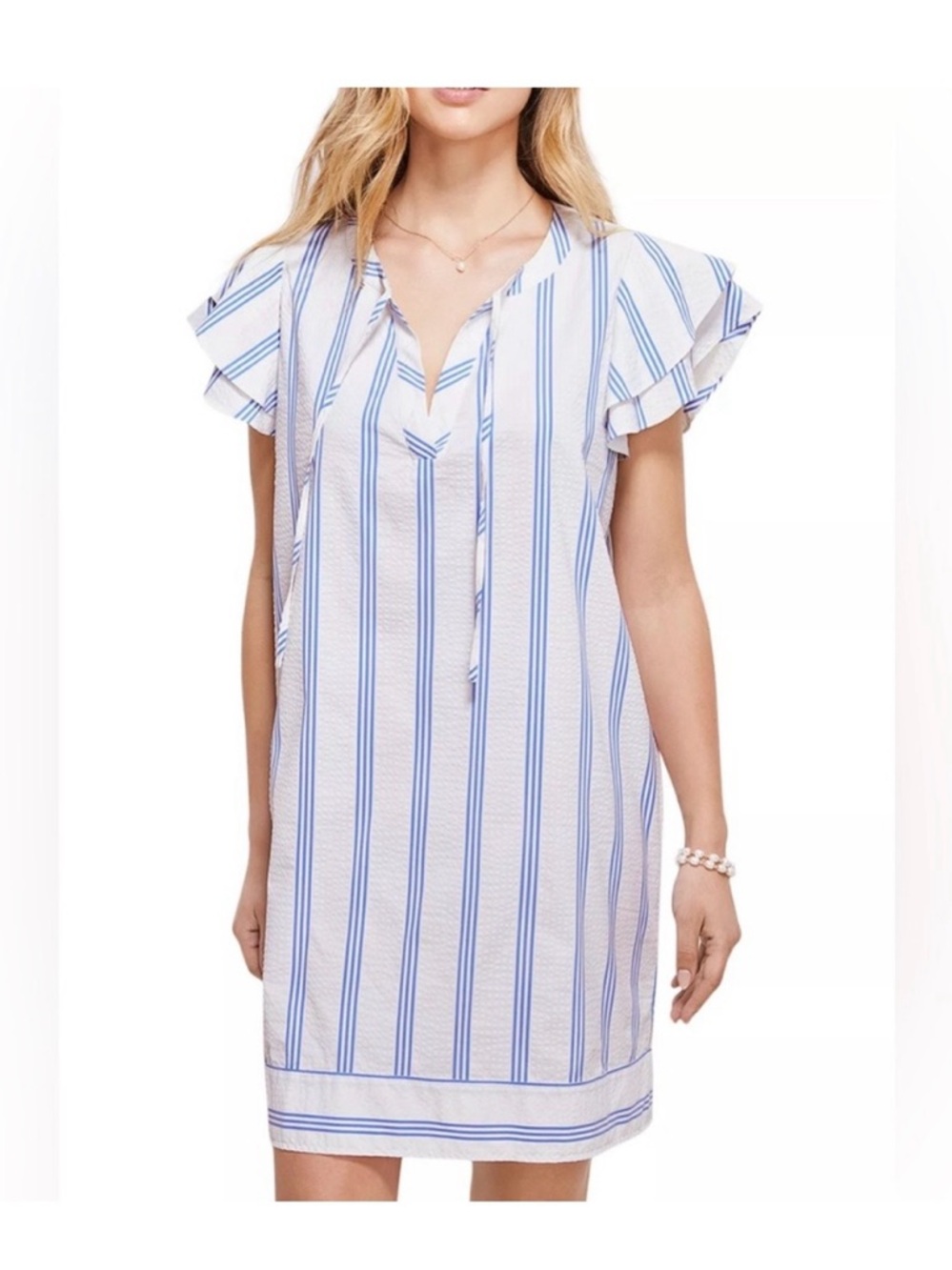Vineyard Vines Blue and White Striped Shirt Dress